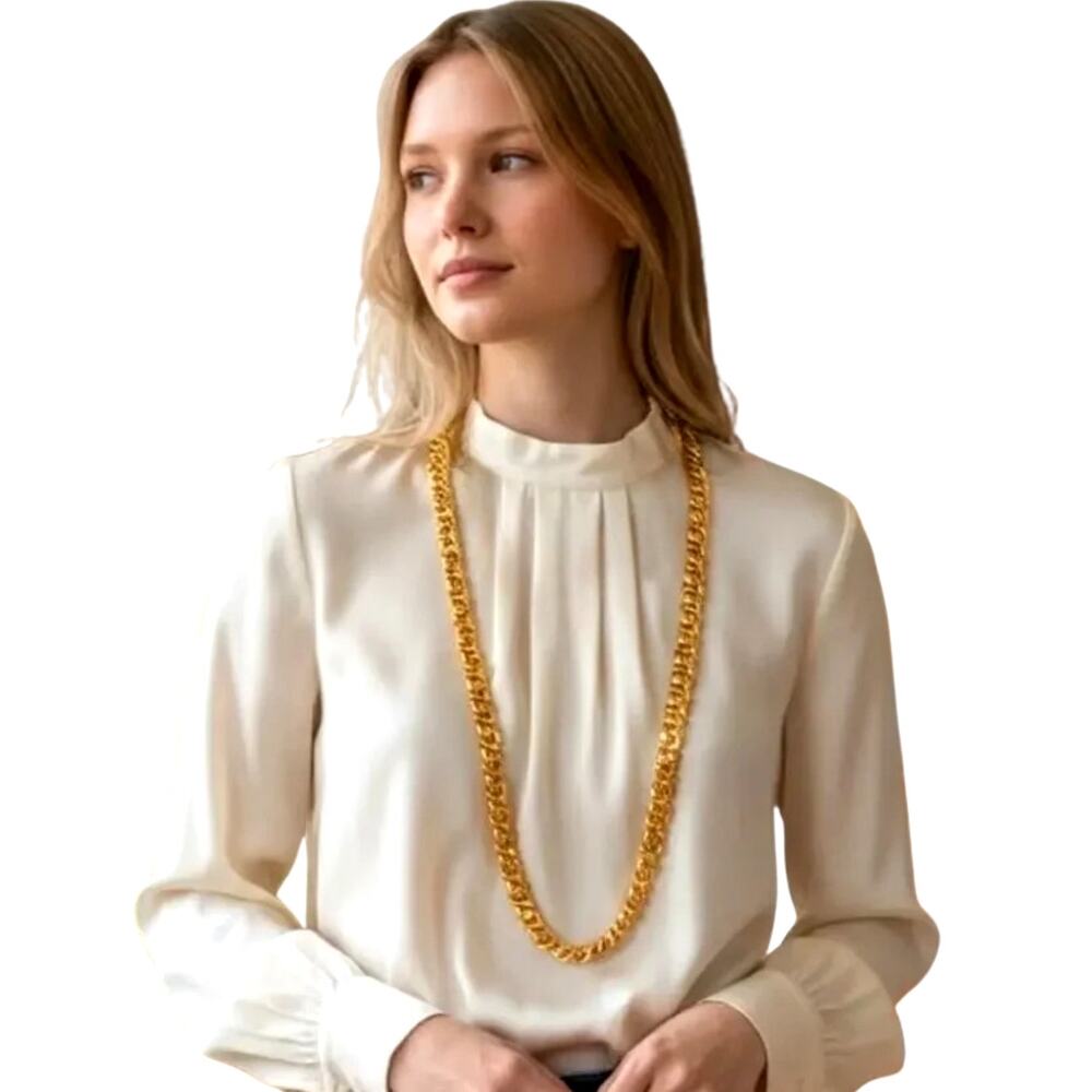 Vintage Givenchy Gold Tone Cuban Link Chain Necklace 32” Heavy Unisex